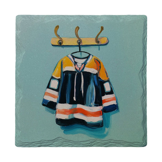 Hockey Jersey on the Hook | Ceramic Drink Coaster