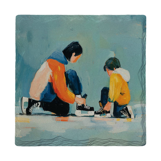 Lacing Up Together | Ceramic Drink Coaster