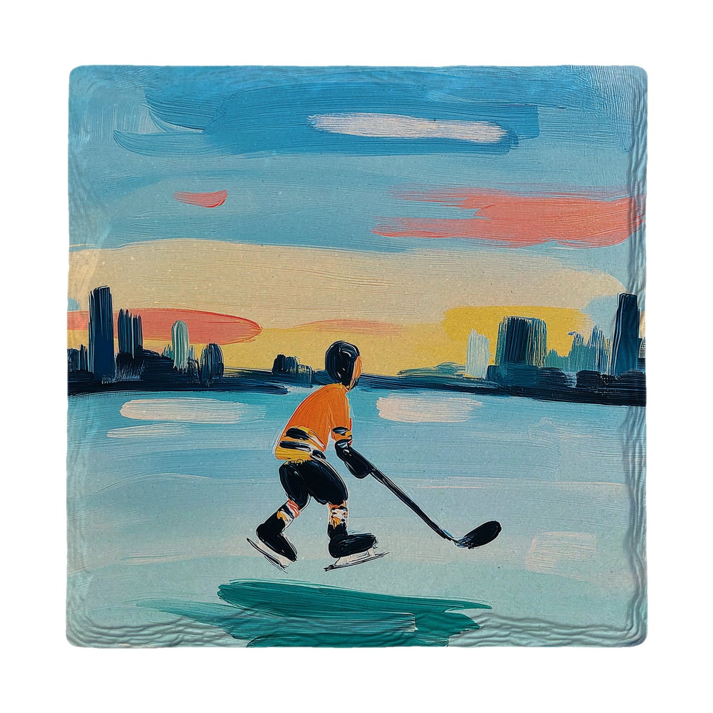 City Sunset Skater | Ceramic Drink Coaster