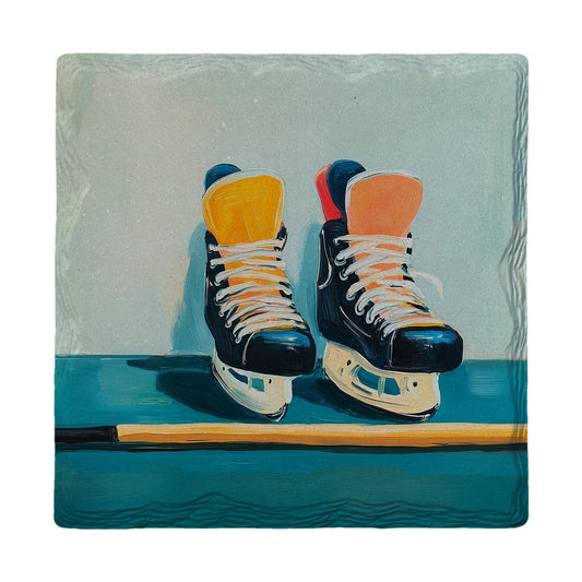 Well-Worn Hockey Skates | Ceramic Drink Coaster
