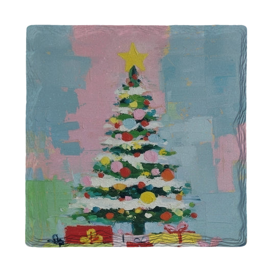 Star-Topped Christmas Joy | Ceramic Drink Coaster