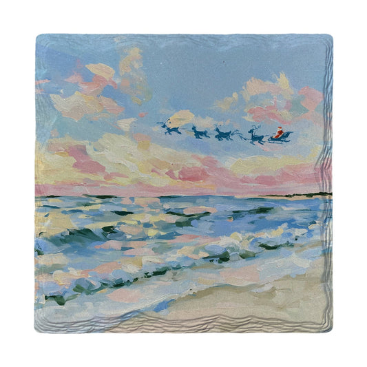 Dolphin Sleigh Ride | Ceramic Drink Coaster