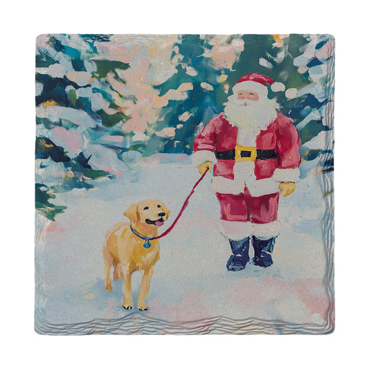 Santa Walk | Ceramic Drink Coaster