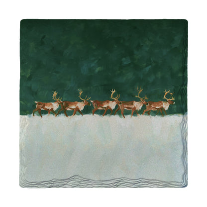 Reindeer Procession | Absorbent Ceramic Drink Coaster