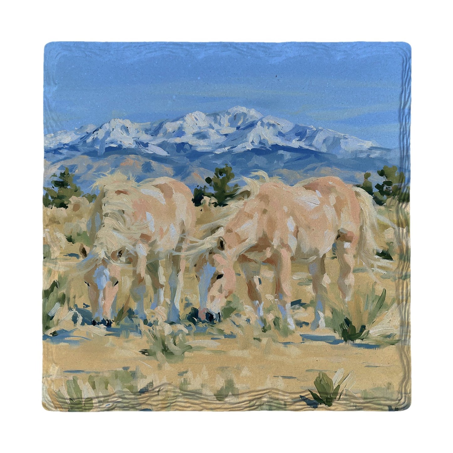 Grazing Palominos | Ceramic Drink Coaster