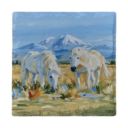 White Horses Mountain Meadow | Ceramic Drink Coaster