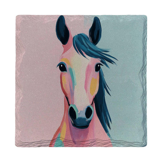 Radiant Pony Portrait | Ceramic Drink Coaster