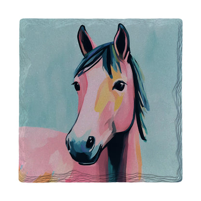 Colorful Horse Profile | Ceramic Drink Coaster