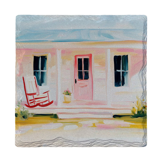 Pink Porch Rocker | Ceramic Drink Coaster