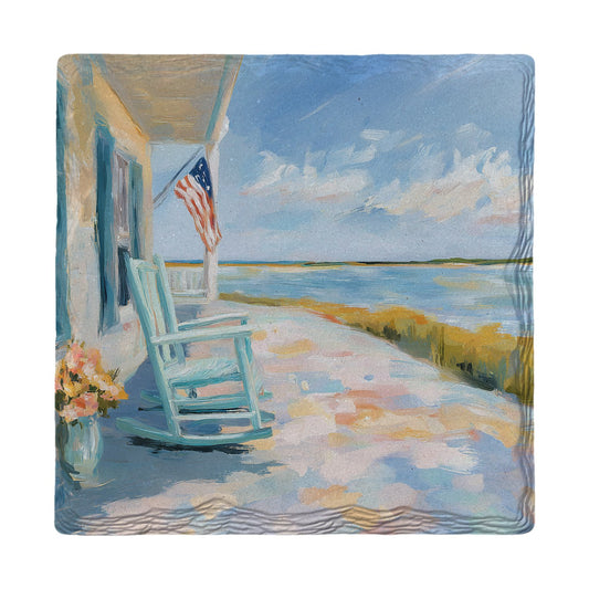 Seaside Porch Rockers | Ceramic Drink Coaster