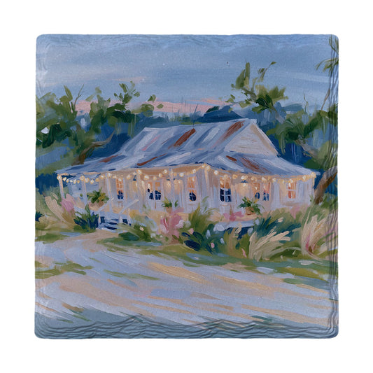 String Light Farmhouse | Ceramic Drink Coaster