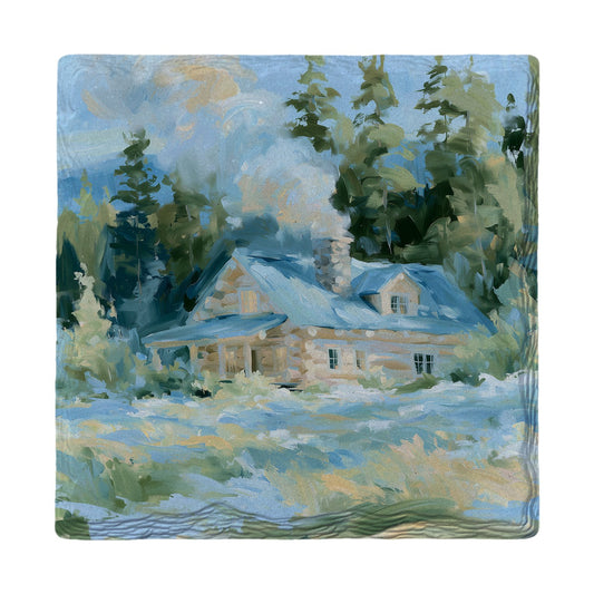 Woodland Log Cabin | Ceramic Drink Coaster