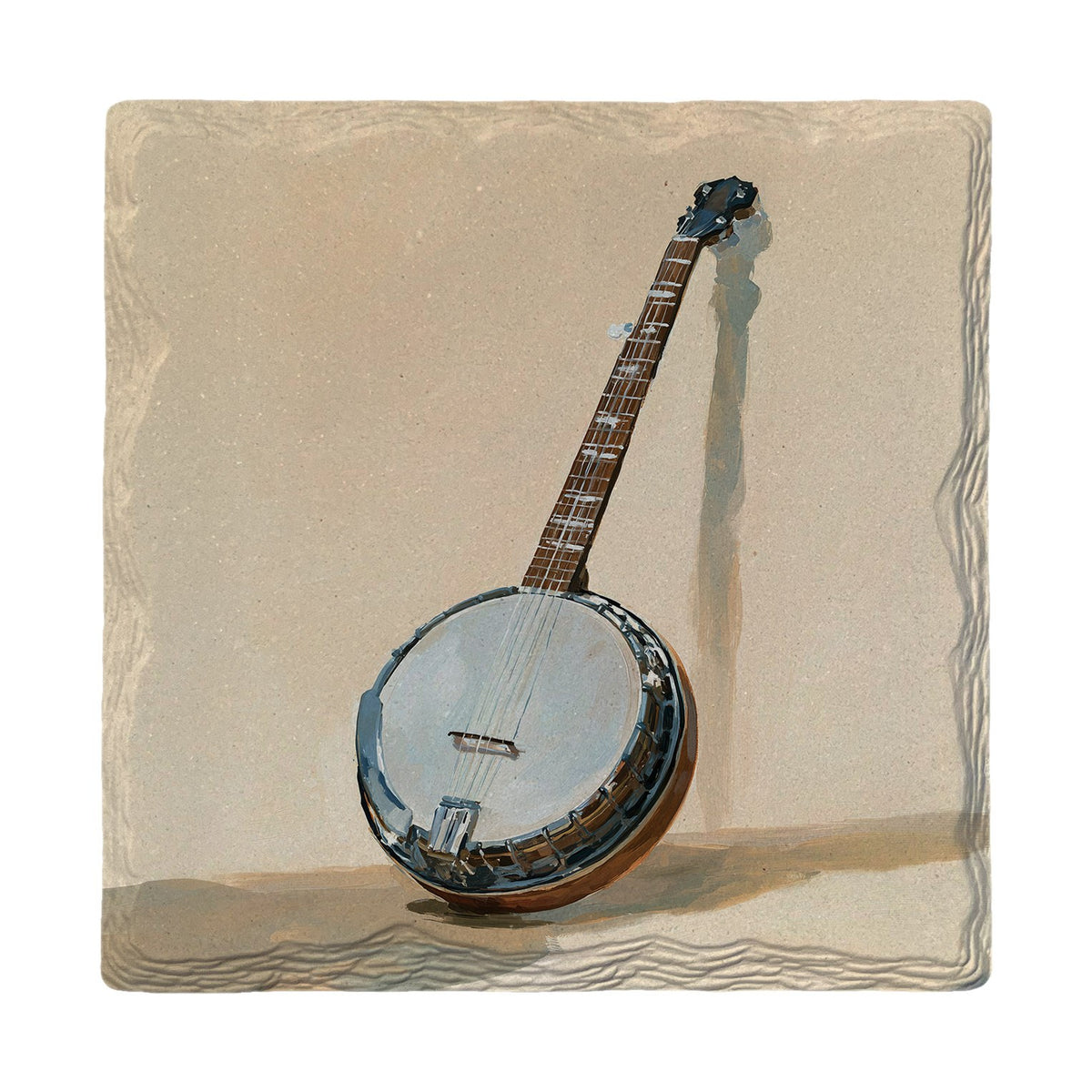 Vintage Banjo Still Life | Absorbent Ceramic Drink Coaster