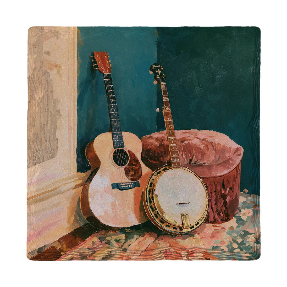 Guitar and Banjo Corner | Absorbent Ceramic Drink Coaster