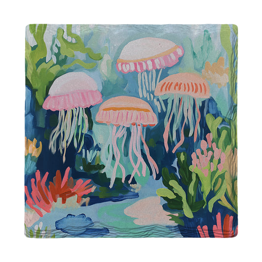 Colorful Jellyfish | Ceramic Drink Coaster