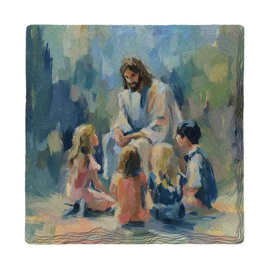 Jesus and the Children | Ceramic Drink Coaster
