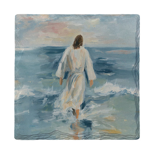 He Walks on Water | Ceramic Drink Coaster