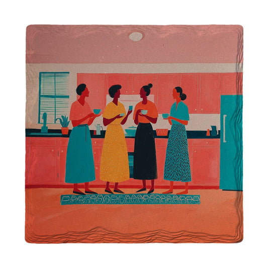 Kitchen Coffee Klatch | Ceramic Drink Coaster