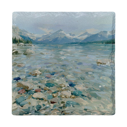 Pebbled Mountain Lakeshore | Ceramic Drink Coaster