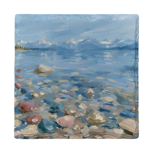 Clearwater Lake Pebbles | Ceramic Drink Coaster