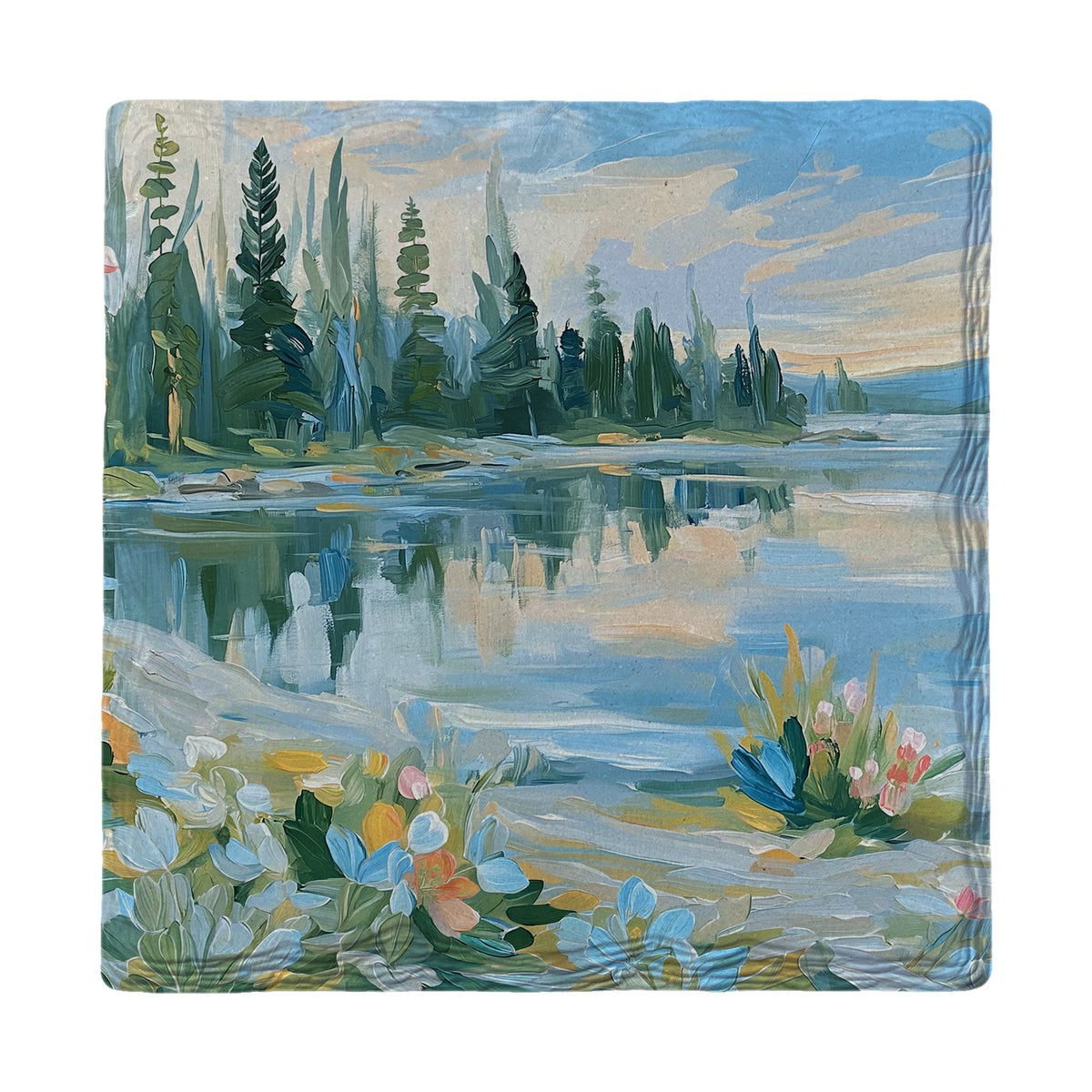 Wildflower Lake Morning | Ceramic Drink Coaster