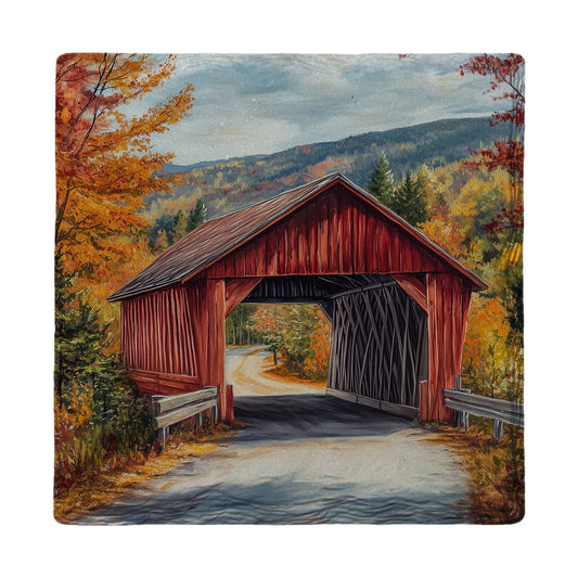 Autumn Covered Bridge | Ceramic Drink Coaster