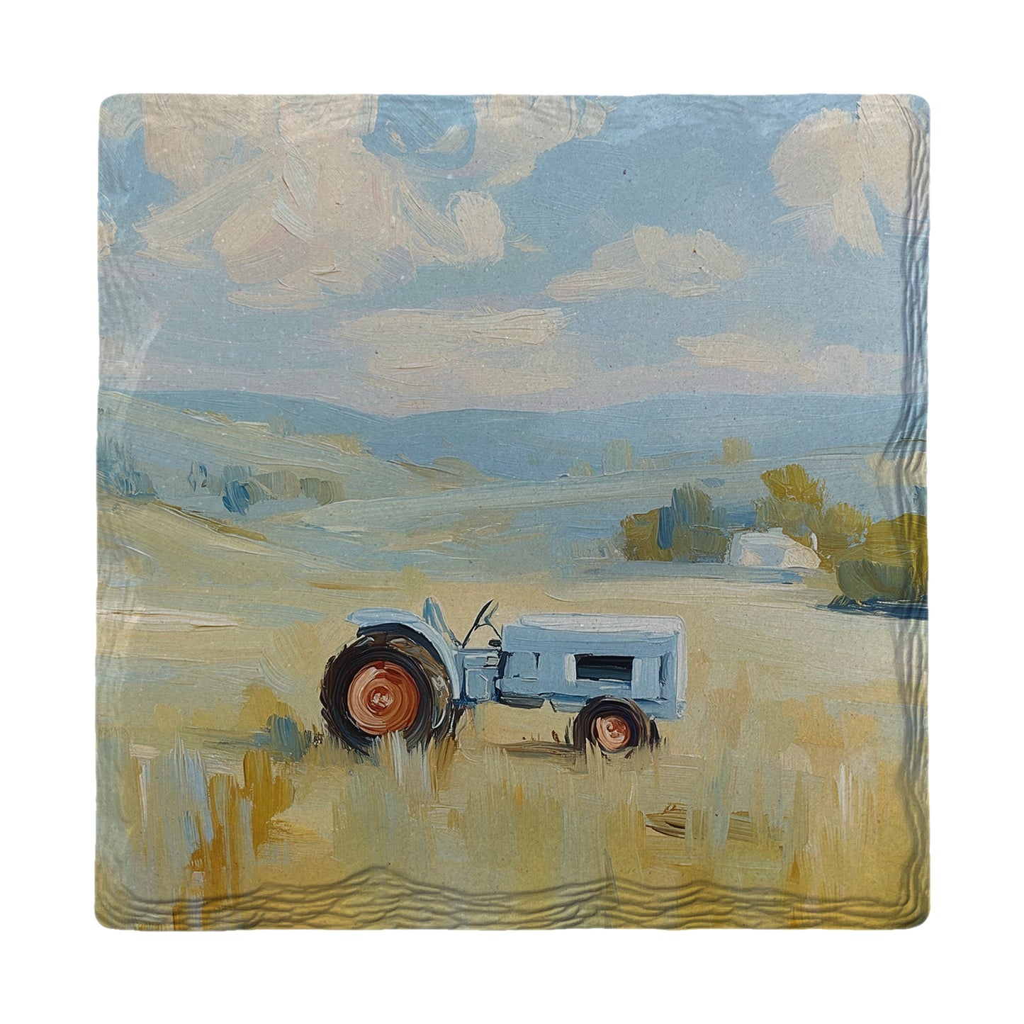 Scenic Countryside Tractor | Ceramic Drink Coaster