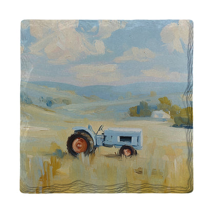 Scenic Countryside Tractor | Ceramic Drink Coaster