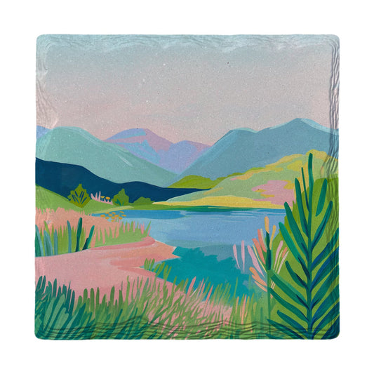 Colorful Mountain Lake | Ceramic Drink Coaster