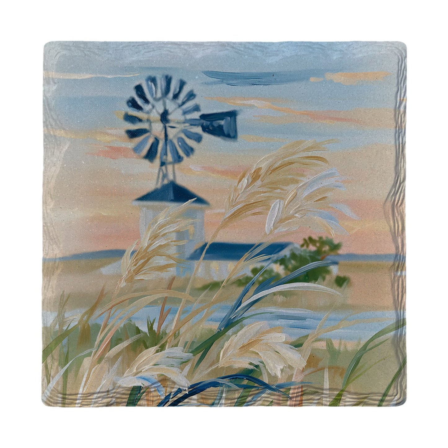Windmill at Dusk | Ceramic Drink Coaster