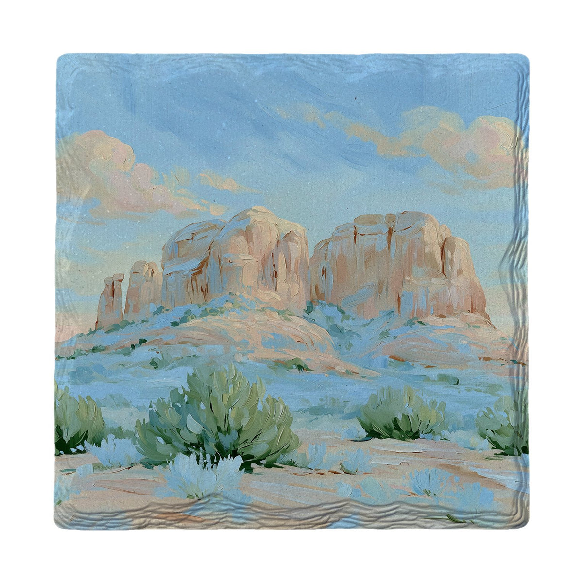 Sunlit Desert Butte | Ceramic Drink Coaster