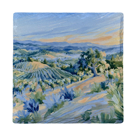 Vineyard Hills at Dusk | Ceramic Drink Coaster