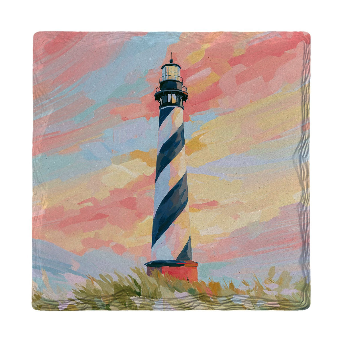 Pastel Sky Cape Hatteras Lighthouse, NC | Absorbent Ceramic Drink Coaster