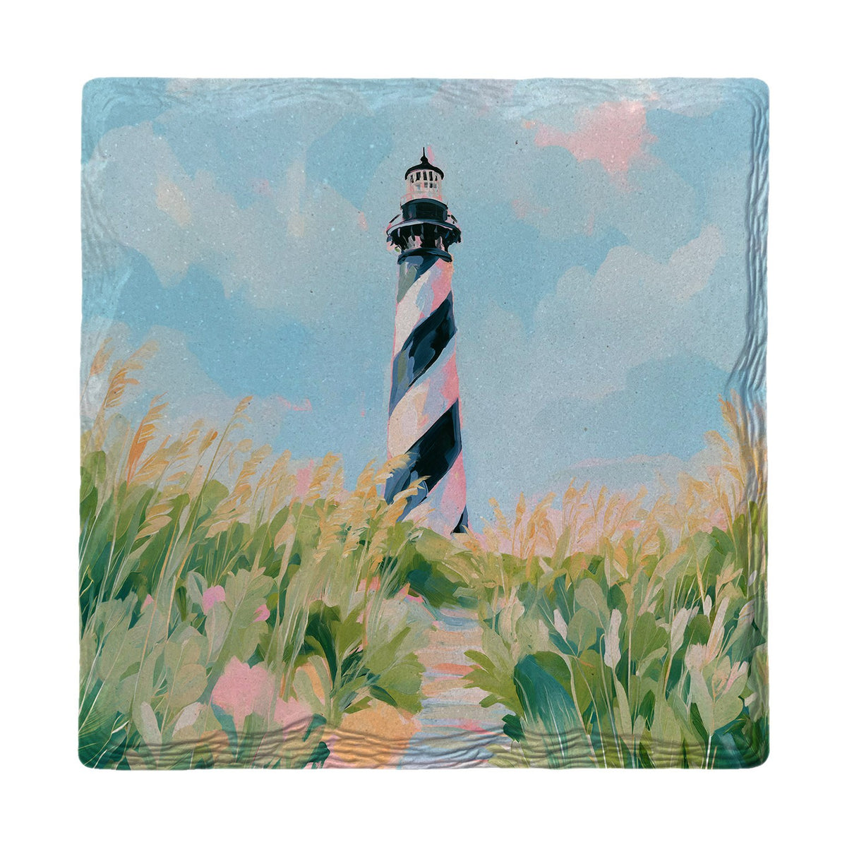 Spiral Striped Lighthouse | Absorbent Ceramic Drink Coaster