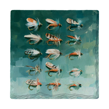 Vintage Fly Fishing Flies | Absorbent Ceramic Drink Coaster