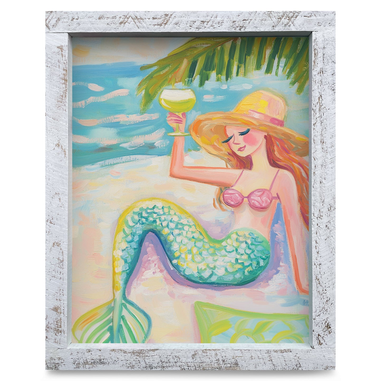 Sassy Mermaid | Real Wood Framed Wall Art Print