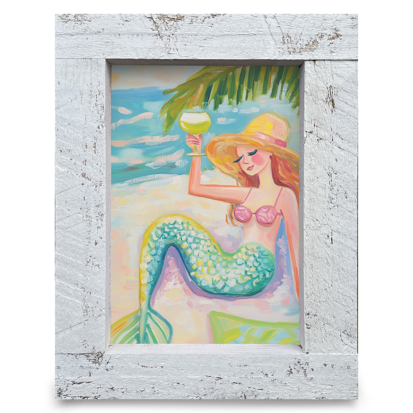 Sassy Mermaid | Real Wood Framed Wall Art Print