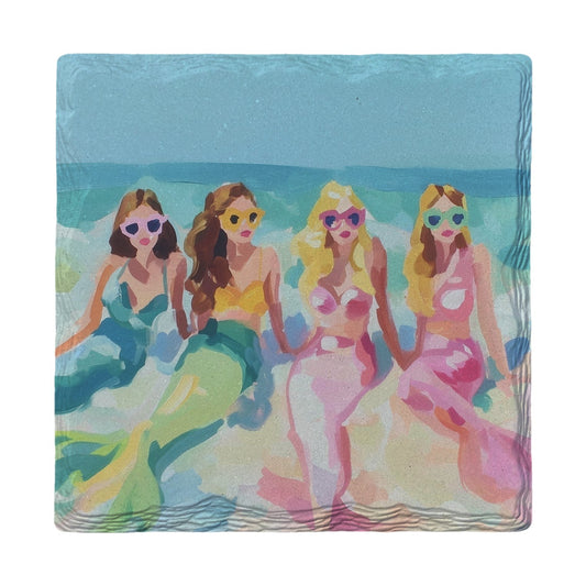 Mermaid Beach Party | Ceramic Drink Coaster
