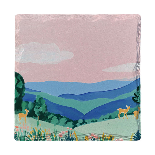 Blue Ridge Deer Meadow | Ceramic Drink Coaster