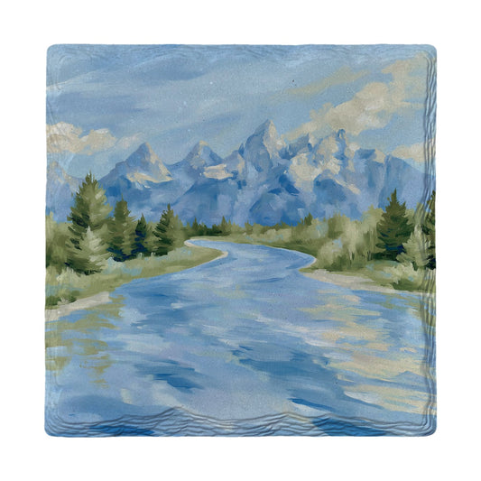 Teton River Bend | Ceramic Drink Coaster