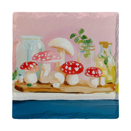 Mushroom Still Life | Ceramic Drink Coaster