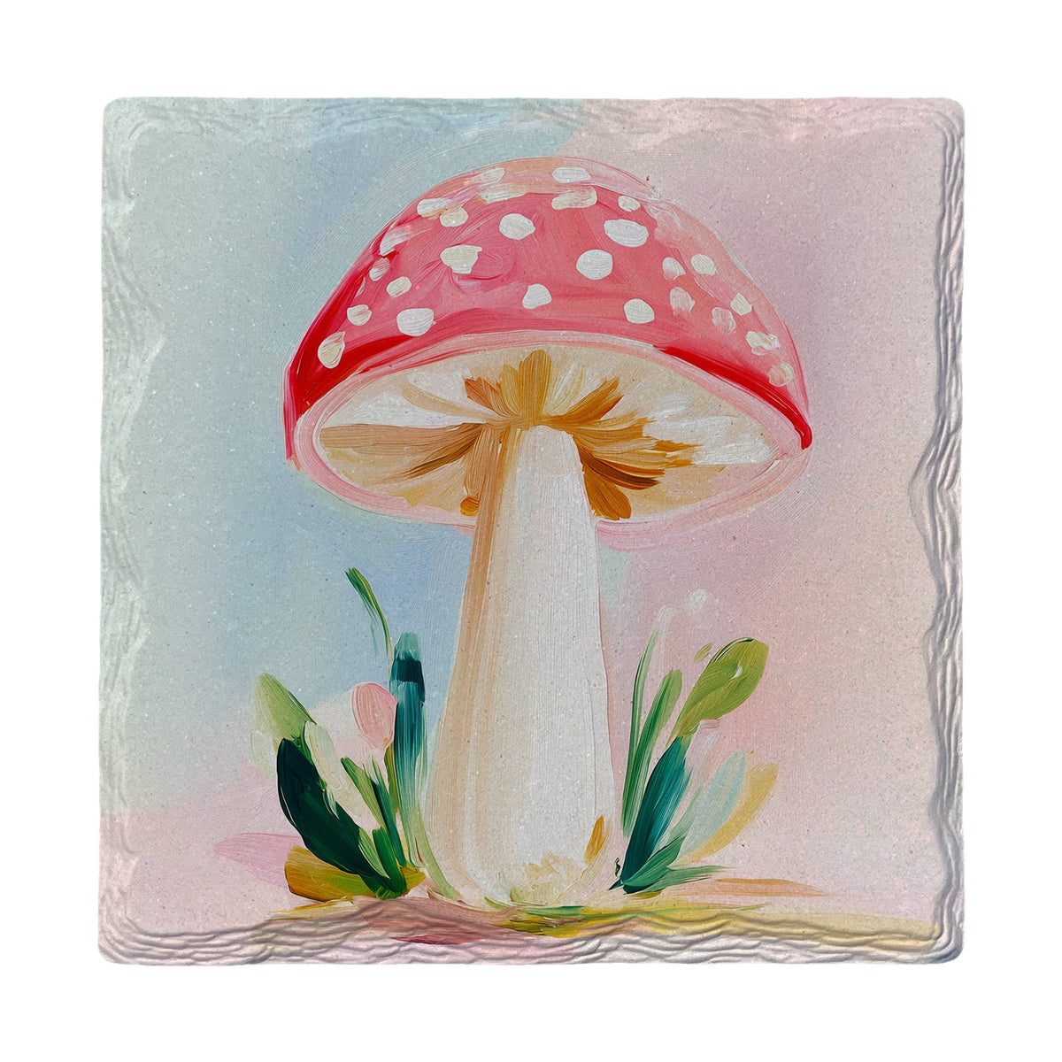 Pink Toadstool Charm | Ceramic Drink Coaster