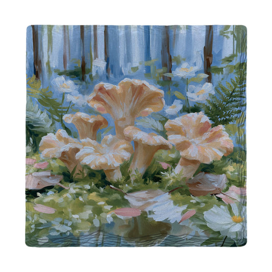 Forest Chanterelle Patch | Ceramic Drink Coaster