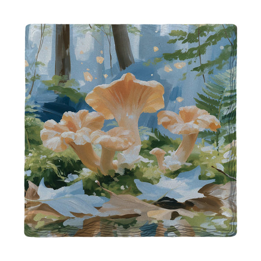 Woodland Chanterelle Glow | Ceramic Drink Coaster