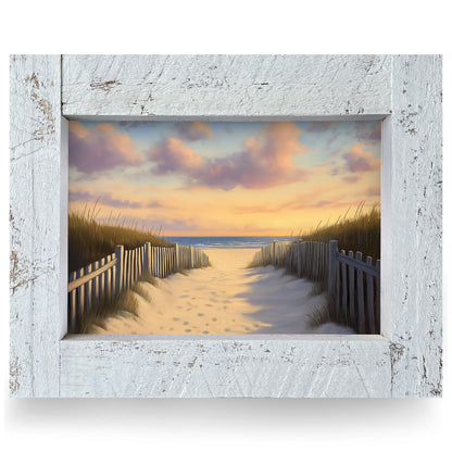 Beach Path | Real Wood Framed Wall Art Print