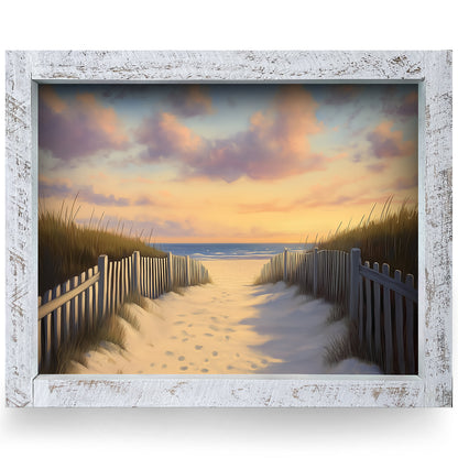 Beach Path | Real Wood Framed Wall Art Print