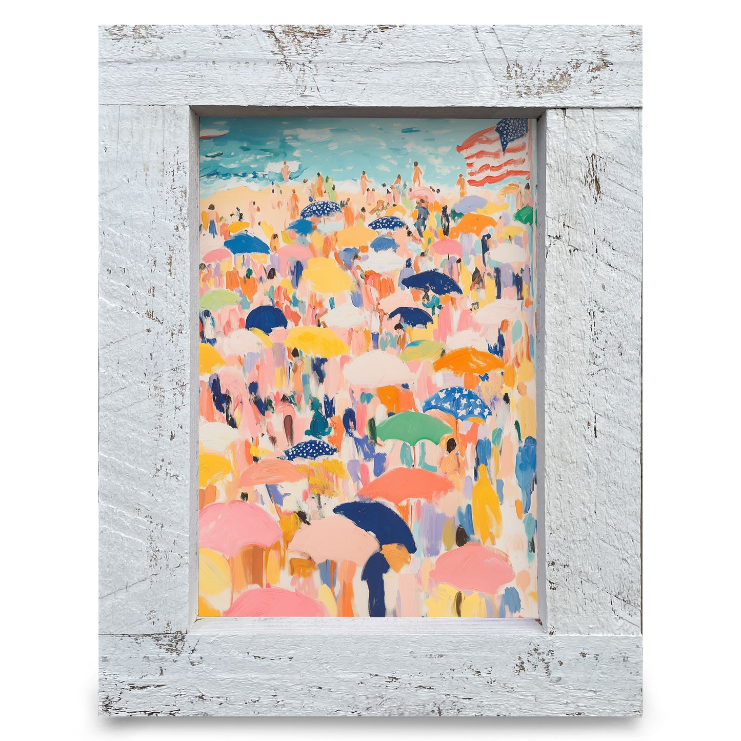 Stars, Stripes, and Summer | Real Wood Framed Wall Art Print