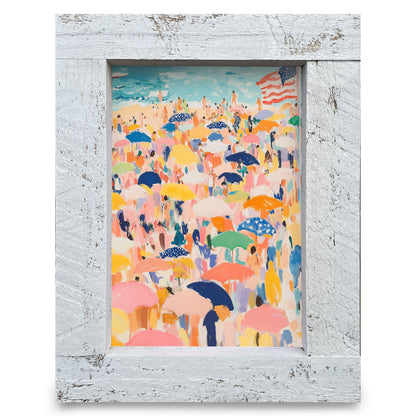 Stars, Stripes, and Summer | Real Wood Framed Wall Art Print