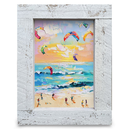 Colorful Kites | Real Wood Framed Wall Art Print