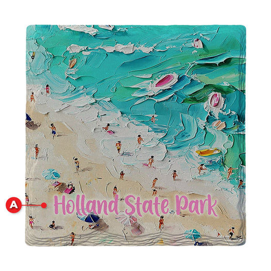 Holland State Park Beach | Ceramic Drink Coaster